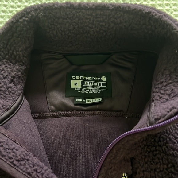 CARHARTT Deep Purple Plum Zip Up JACKET Coat Fleece MEDIUM - Picture 5 of 6